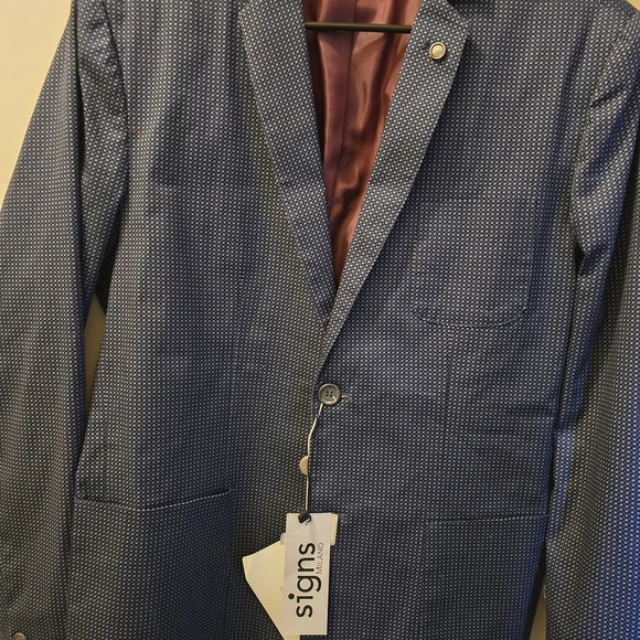 Italian Navy Patterned Men's Blazer